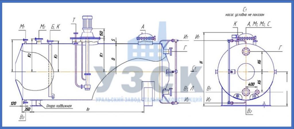 Чертеж емкости ГКК в Симферополе